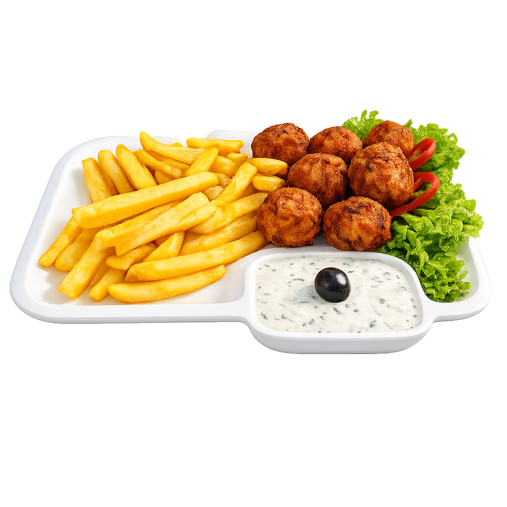 ქათმის ბურთულები, ფრი, ძაძიკი